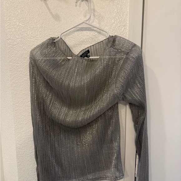 J. Crew Shiny Silver Knit Top - Picture 3 of 3